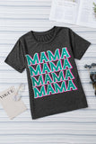 MAMA Letter Print Vintage Leopard Graphic T Shirt