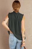 Frilled Tank Top with Buttons