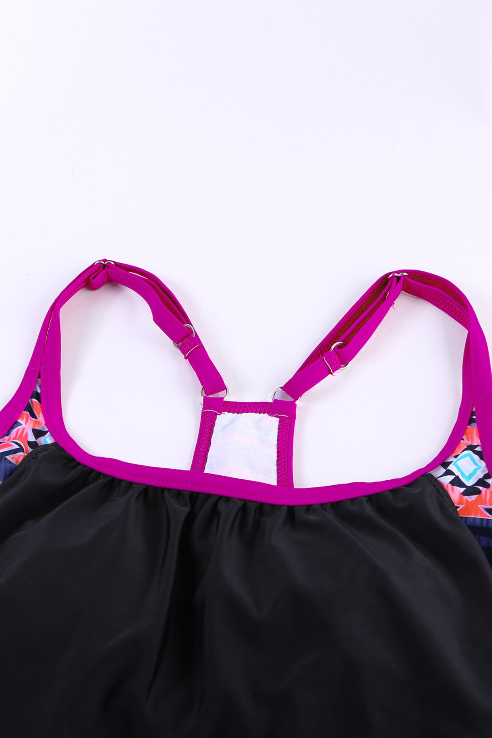 Pink Printed Lined Tankini Swimsuit