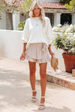 High Waist Frilled Wide Leg Casual Shorts