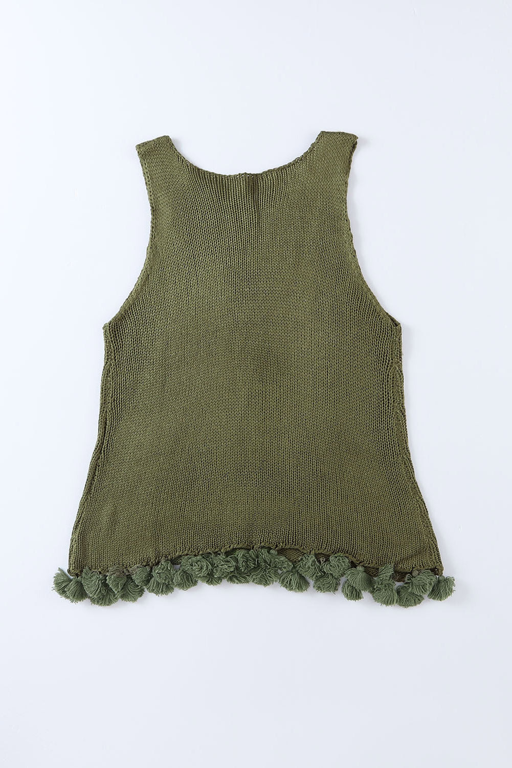 Tasseled Crochet Hollow-out Knit Tank