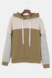 Gray Colorblock Patchwork Pullover Hoodie