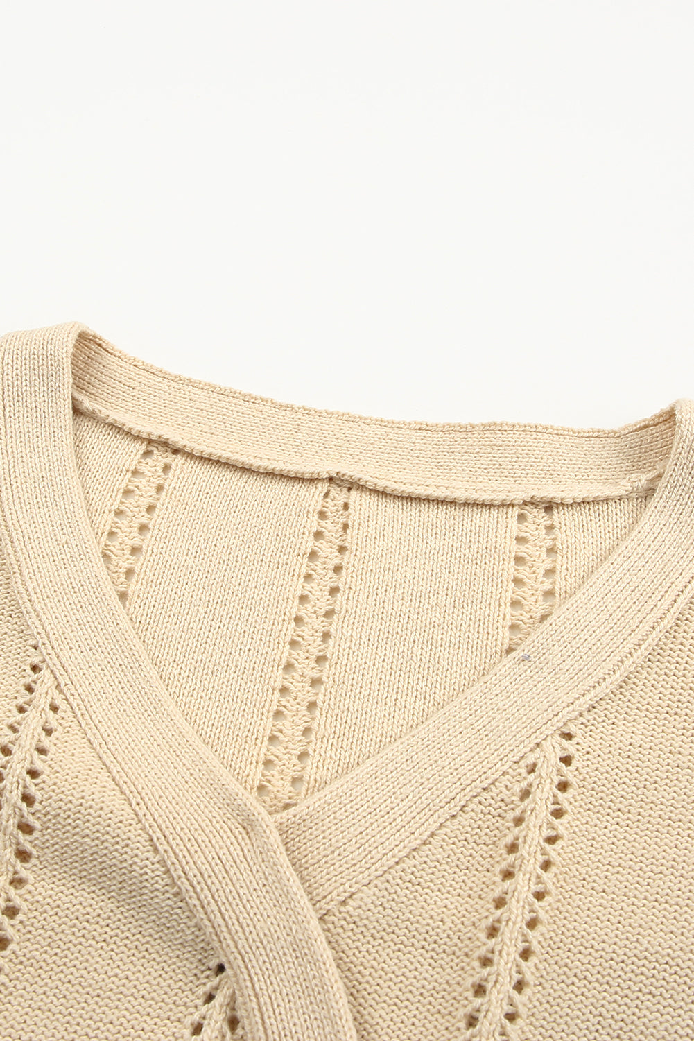 Hollow Out V Neck Pullover Sweater