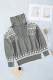 Geometry Knit Quarter Zip Sweater