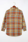 Oversized Flap Pockets Plaid Shacket with Slits