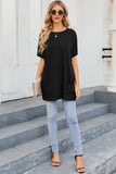 Side Pockets Short Sleeve Tunic Top