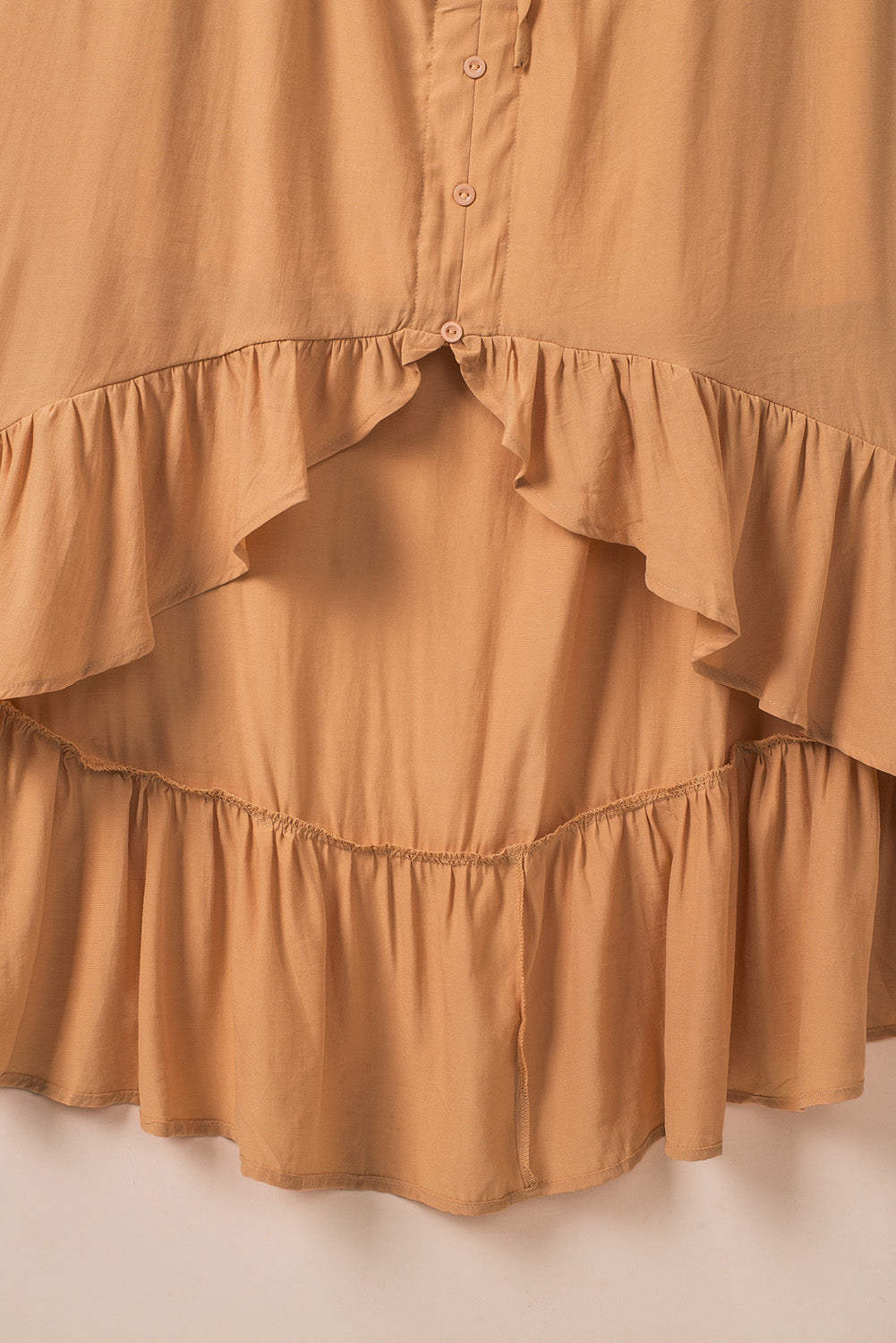 Apricot Glaze - Robe longue haute et basse à épaules dénudées