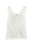 Hollowed Knit V Neck Tank Top