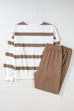 Light French Beige Drop Shoulder Pullover and Jogger Pants Set