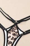 Print Strappy Halter Teddy Lingerie