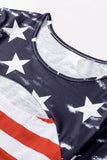 Contrast American Flag Cutout T-Shirt