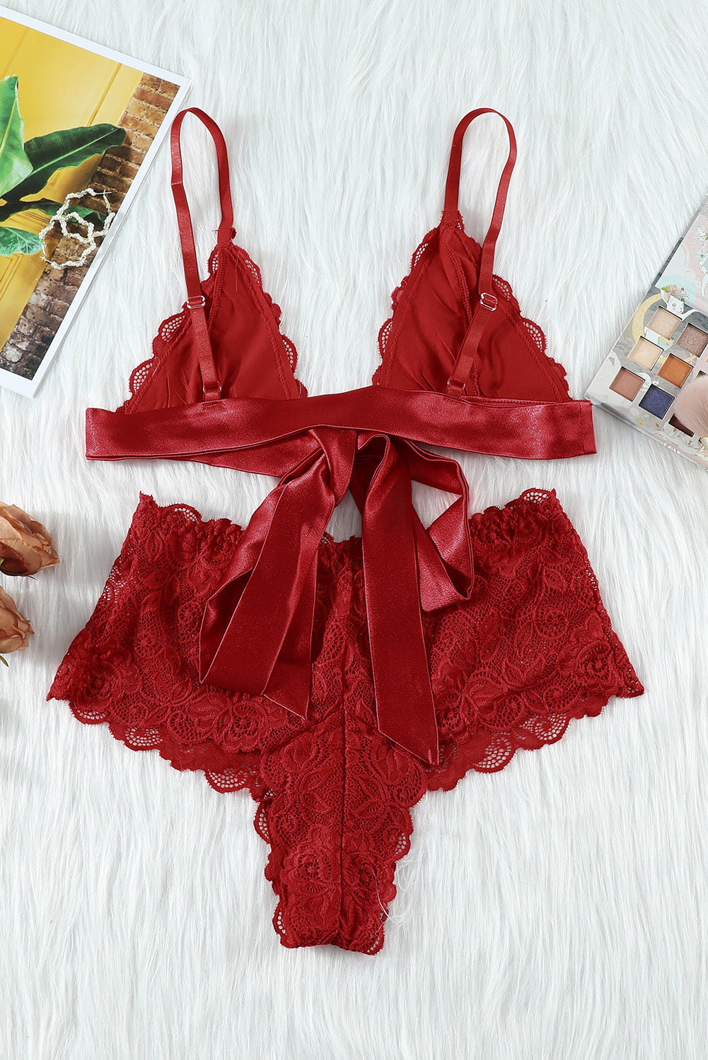 Romantic Love Lace Bralette Lingerie Set