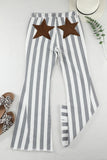 Stripe Star Embellished Western Flare Jeans