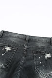 Jean skinny effet vieilli noir Ink Splash 