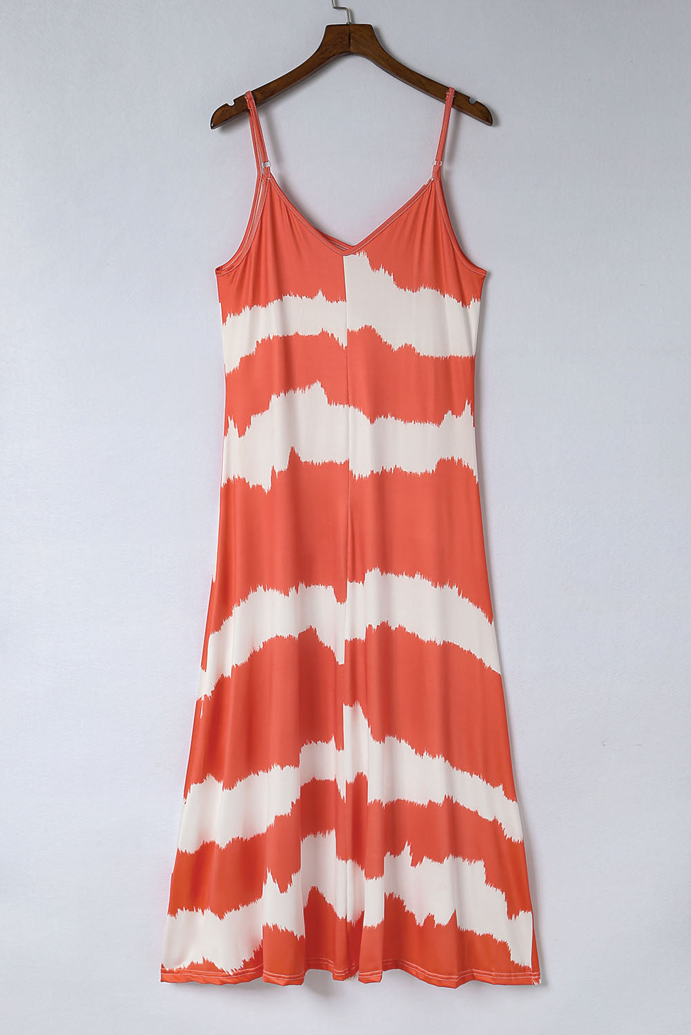 Tie Dye Striped Spaghetti Straps Maxi Dress