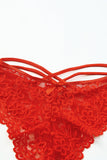 Strappy Crisscross Floret Lace Pantie