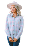 Collared Neckline Plaid Pattern Long Sleeve Shirt