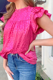 Leopard Print Pleated Tiered Ruffled Sleeve Blouse