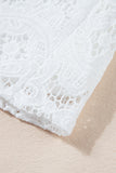 White Crochet Lace Short Sleeve Blouse