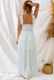 Ruffled Straps Smocked Bodice Maxi Dress