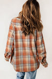 Gray Plaid Pattern Sherpa Lined Hooded Shacket