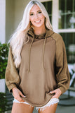 Waffled Expose Seam Drawstring Hoodie