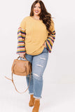 Serape Striped Bell Sleeve Plus Size Top