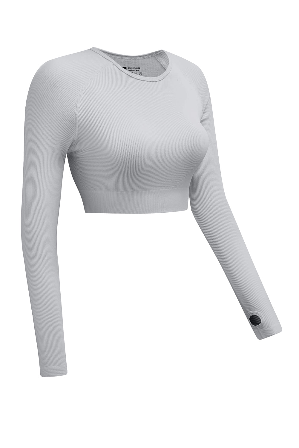 Long Sleeve Seamless Crop Smoke