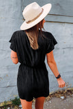 V Neck Wrap Short Sleeve Romper