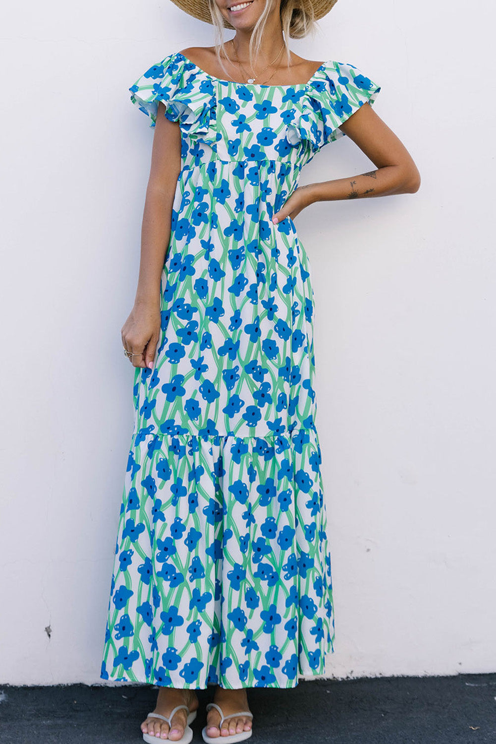 Boho Floral Print Maxi Dress