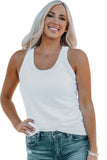 Scoop Neck Basic Solid Tank Top