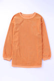 Sweat-shirt orange côtelé à imprimé fantôme Spooky Season