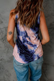 Tie-Dye Cross Front Tank Top