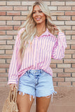 Pink Stripe Chest Pocket Casual Shirt