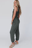 Smocked Ruffled Straps High Waist Sleeveless Jumpsuit