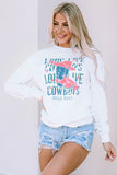 Sweat-shirt graphique blanc LONG LIVE COWBOY WILD WEST