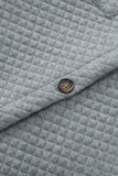 Gray Retro Quilted Flap Pocket Button Shacket