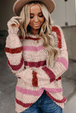 Striped Popcorn Knit Sweater