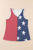 Red American Flag Stars and Stripes Tank Top