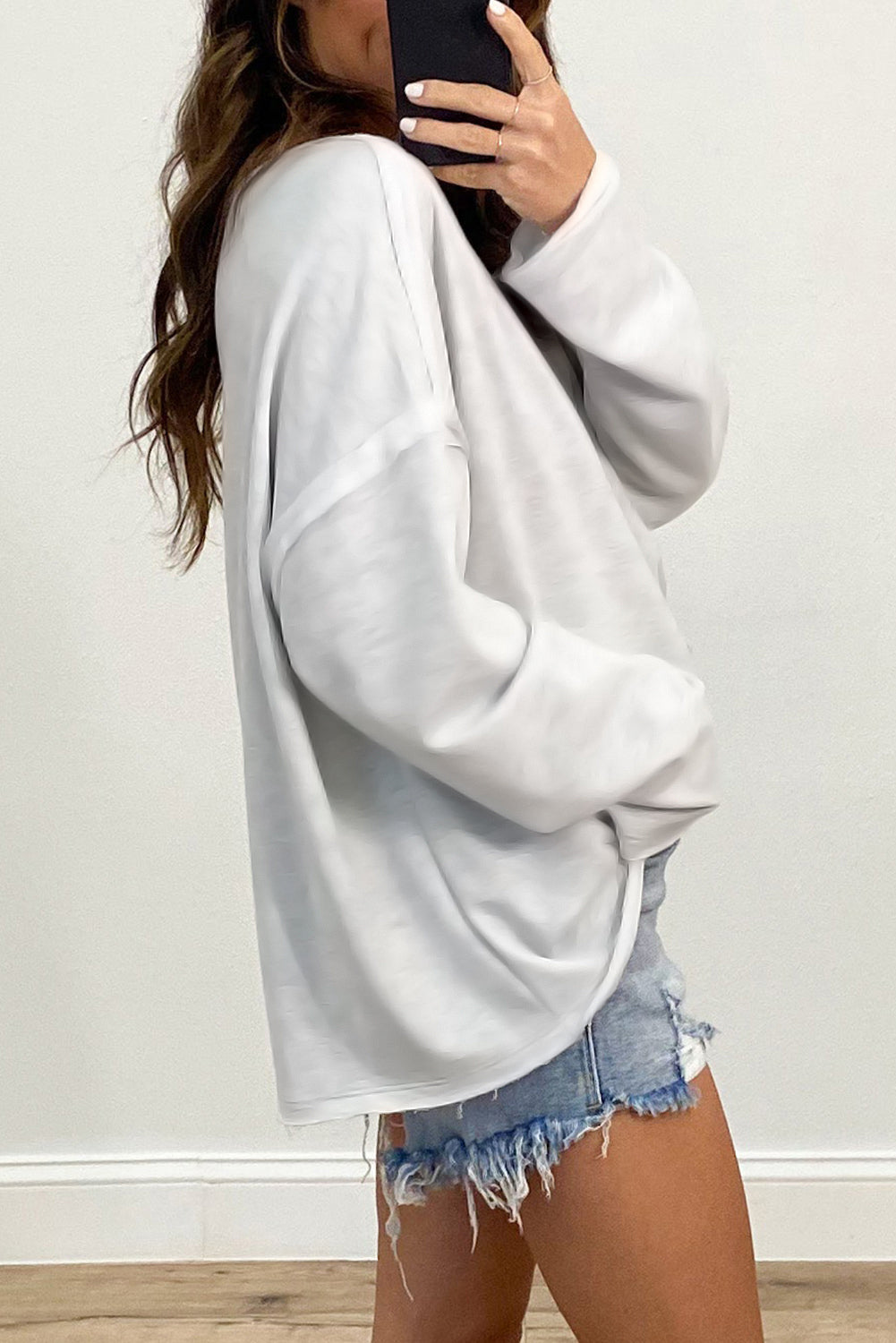 Pocketed Oversized Drop Sleeve Top