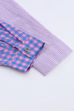 Mixed Plaid Button Down Long Sleeve Chest Pocket Shirt