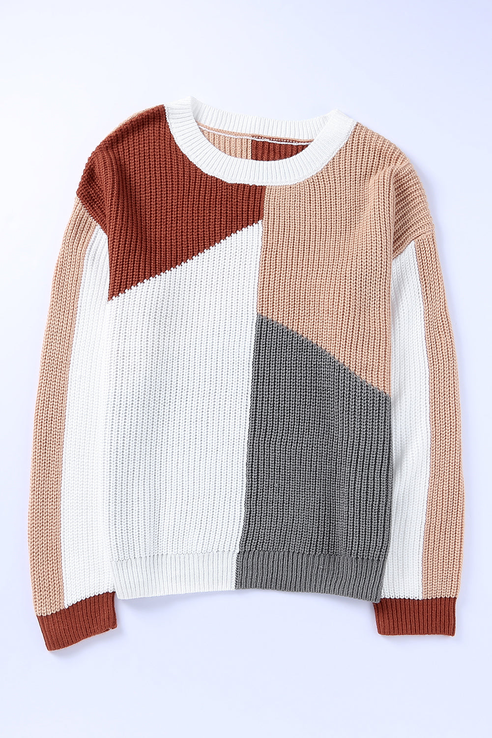 Pull multicolore en maille color block coupe ample