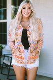 Western Aztec Print Button-Up Jacket