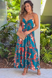 Strappy Open Back Floral Maxi Dress