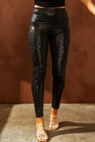 Legging texturé léopard brillant noir