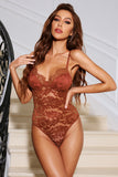 Floral Lace Spaghetti Straps Cut out Back Bodysuit