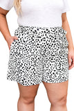 Plus Size Dalmatian Print High Waist Shorts