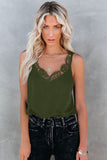 Solid Lace Splicing Tank Top