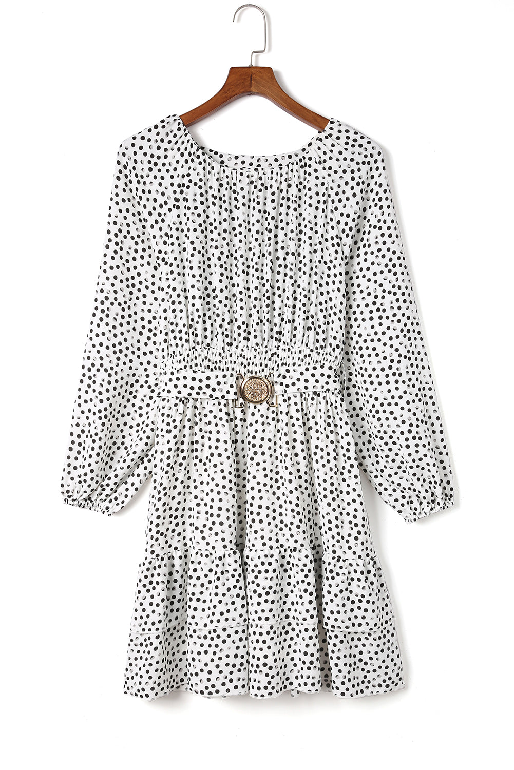 Polka Dot Ruffle Double Layered Dress