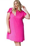 Plus Size Ruffle Sleeve Mini Dress